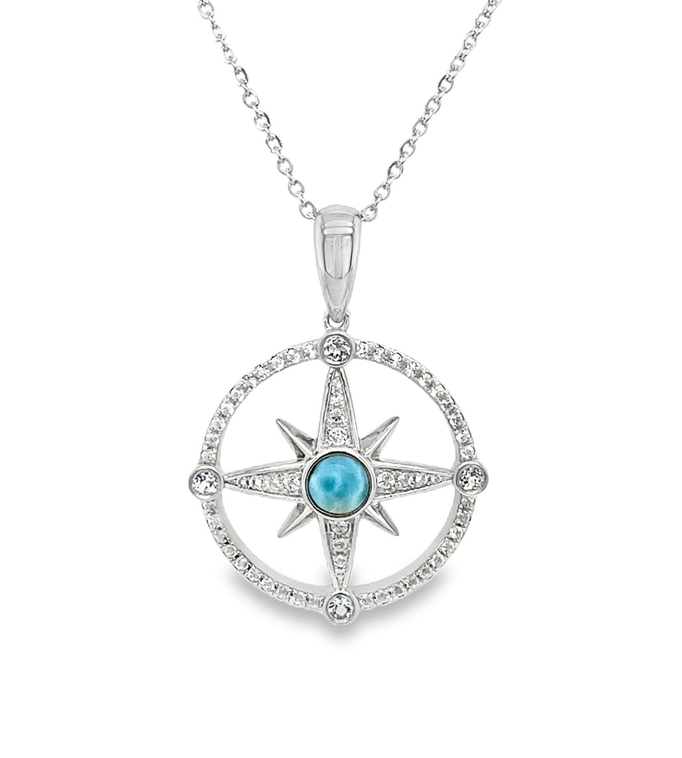 Larimar Compass Necklace