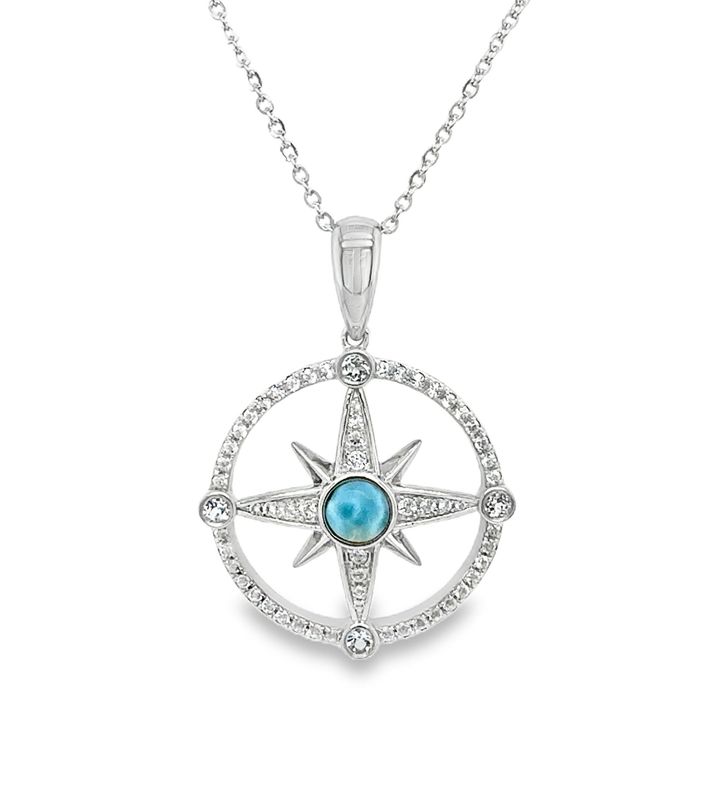 Larimar Compass Necklace