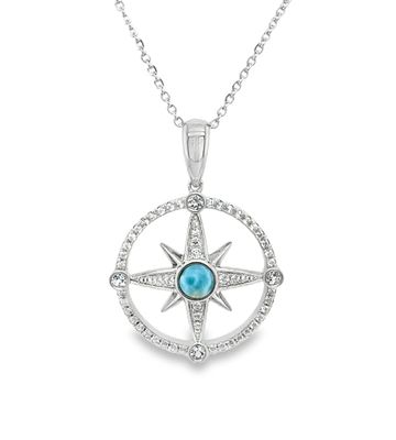 Larimar Compass Necklace