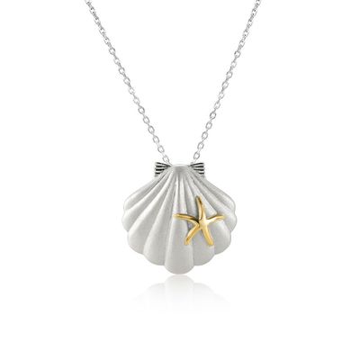 Shell Necklace with 14kt Gold Starfish