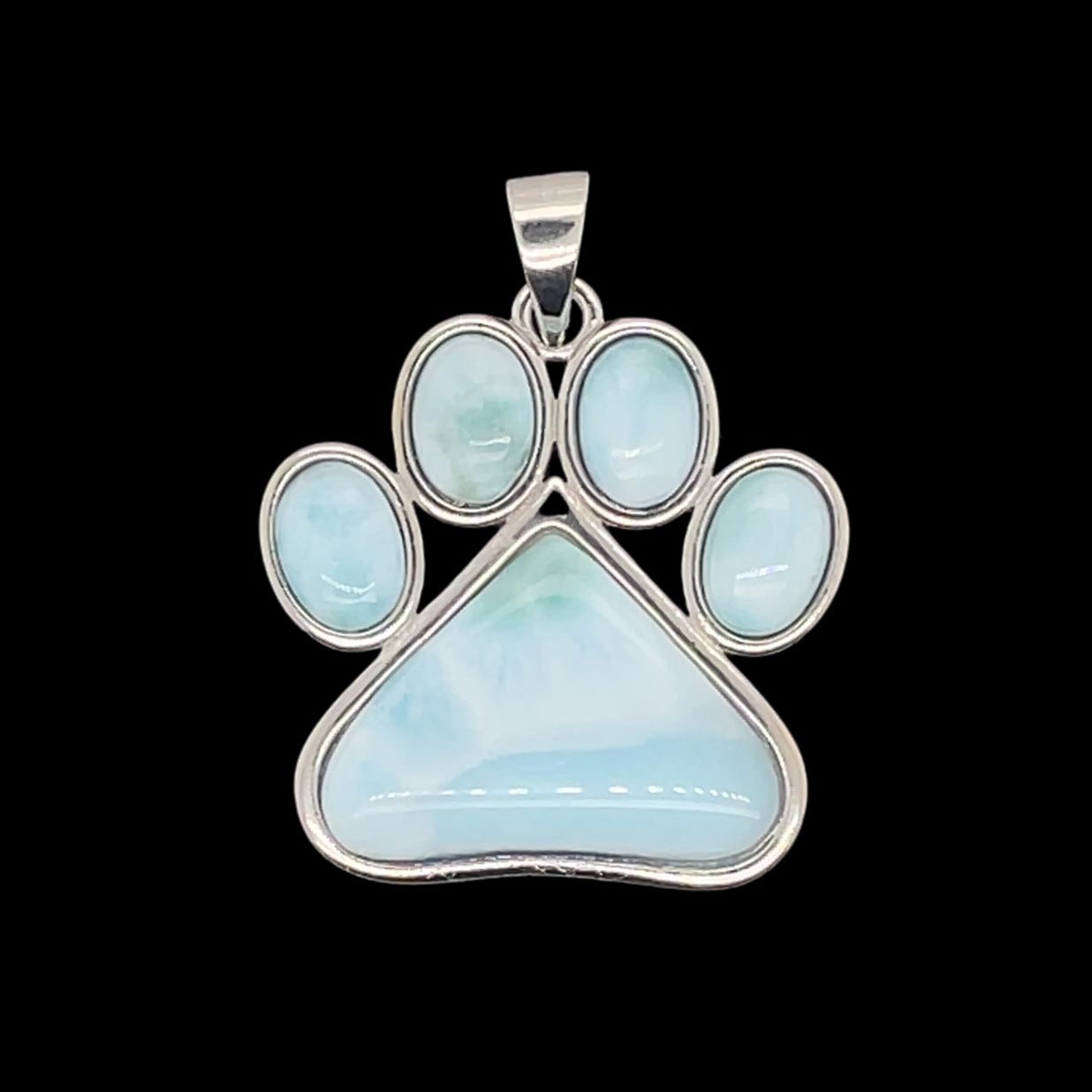 Larimar Paw Print Pendant
