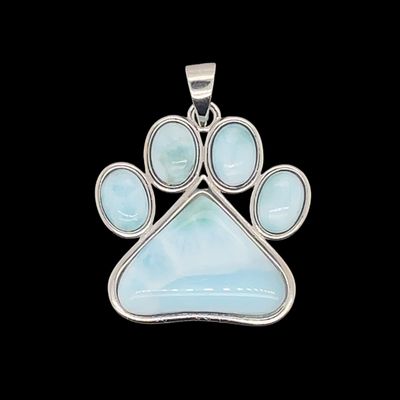 Larimar Paw Print Pendant