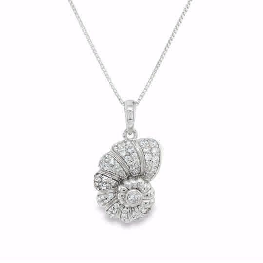Cubic Zirconia Shell Pendant