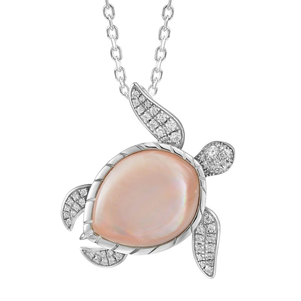 Mother Of Pearl Turtle Necklace