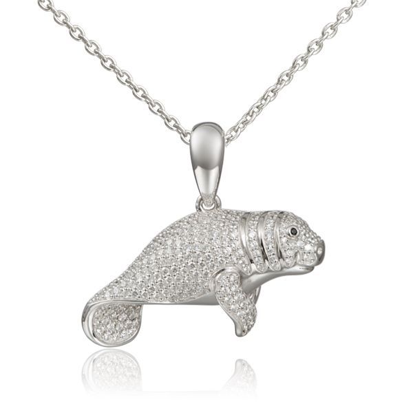Cubic Zirconia Manatee Necklace
