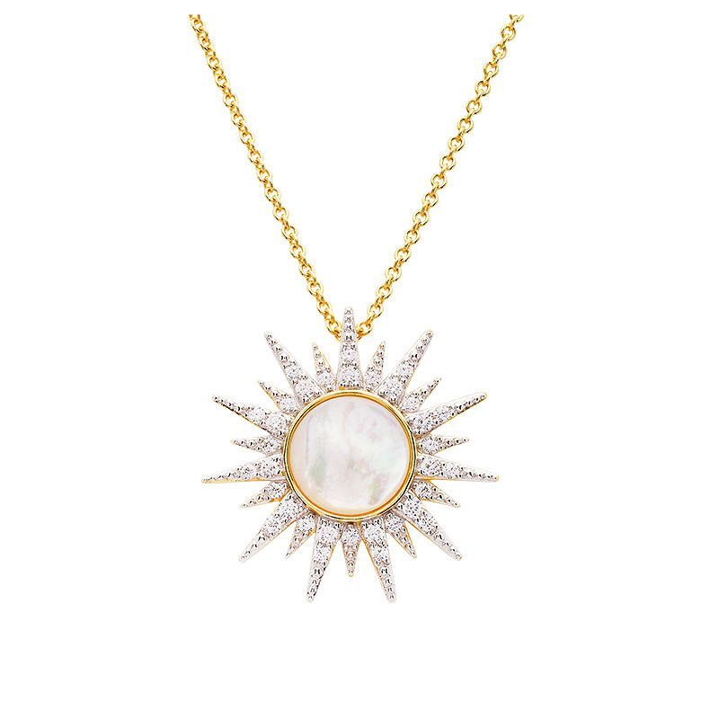 Mother Of Pearl Sunburst Necklace