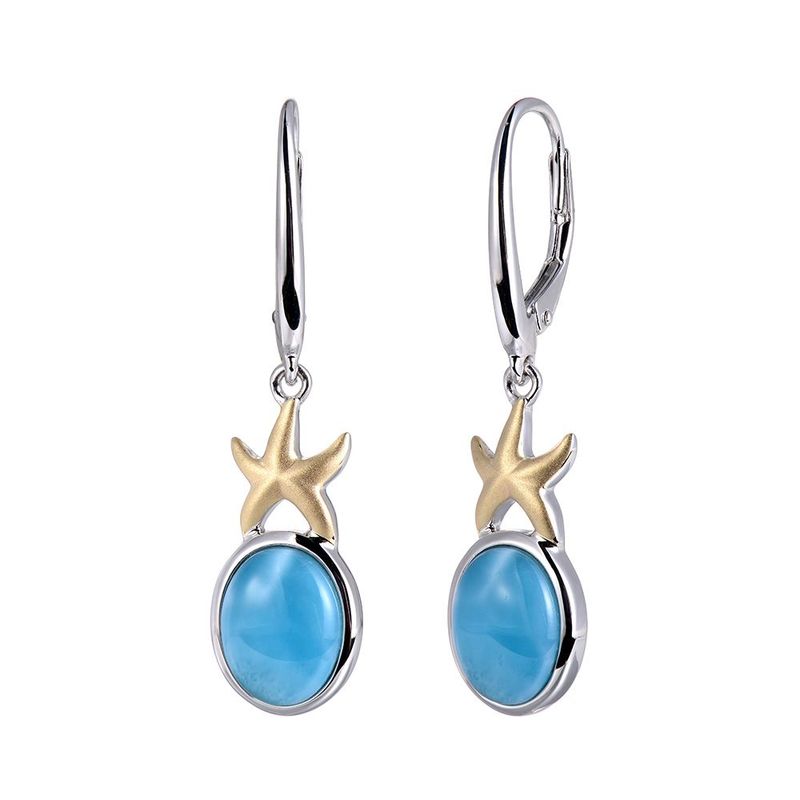Larimar Starfish Earrings Larimar Starfish Earrings