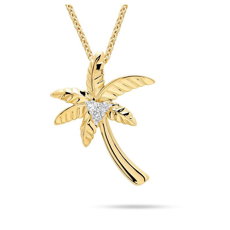 14kt Gold Lab Diamond Palm Tree Necklace 14kt Gold Lab Diamond Palm Tree Necklace