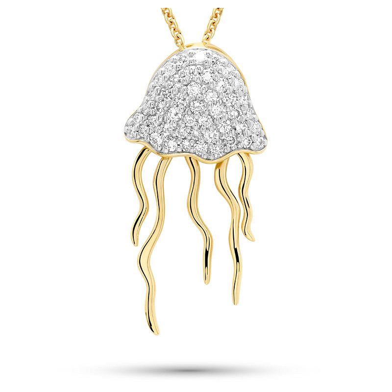 14kt Gold Lab Diamond Jellyfish Necklace 14kt Gold Lab Diamond Jellyfish Necklace