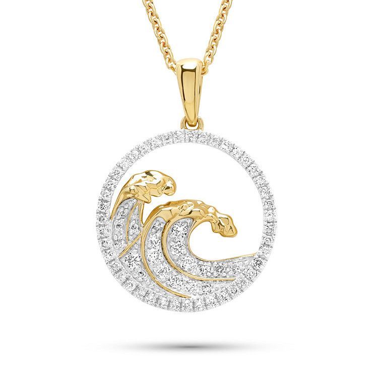 14kt Gold Lab Diamond Wave Necklace 14kt Gold Lab Diamond Wave Necklace