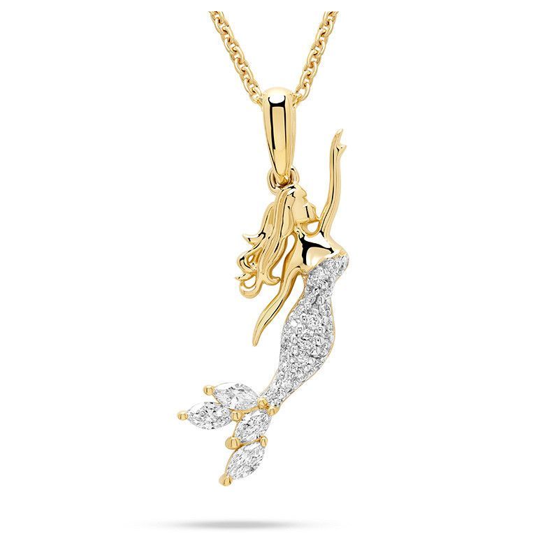 14kt Gold Lab Diamond Mermaid Necklace 14kt Gold Lab Diamond Mermaid Necklace