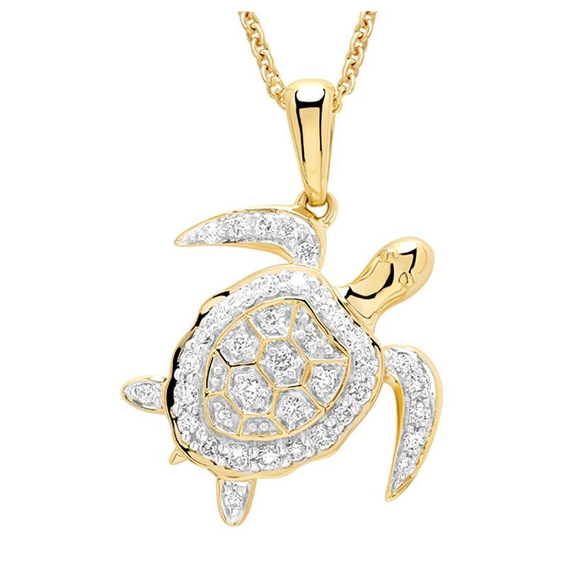 14kt Gold Lab Diamond Turtle Necklace 14kt Gold Lab Diamond Turtle Necklace