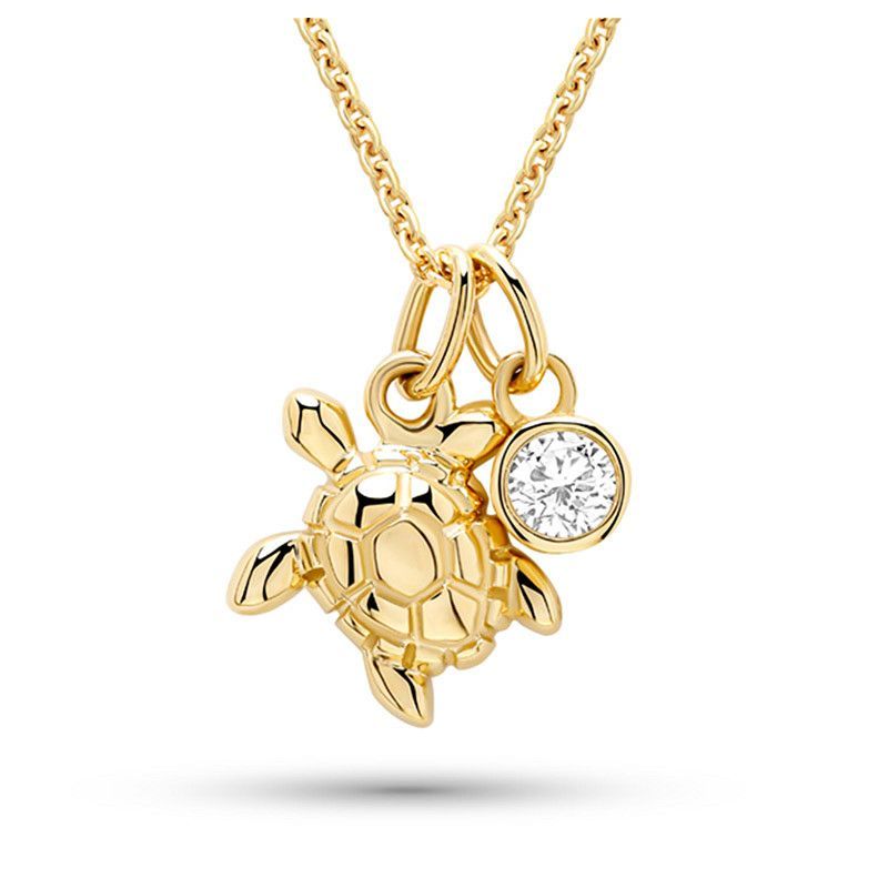 14kt Gold Lab Diamond Turtle Necklace 14kt Gold Lab Diamond Turtle Necklace