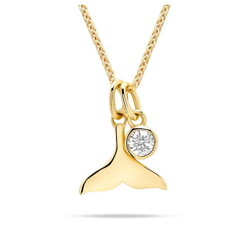 14kt Gold Lab Diamond Tail Necklace 14kt Gold Lab Diamond Tail Necklace