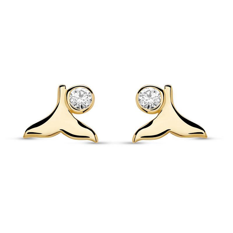 14kt Gold Lab Diamond Tail Earrings 14kt Gold Lab Diamond Tail Earrings
