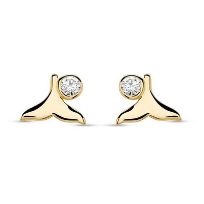14kt Gold Lab Diamond Tail Earrings 14kt Gold Lab Diamond Tail Earrings
