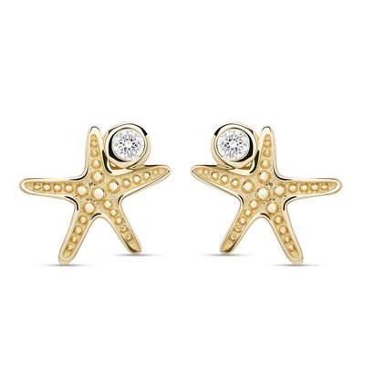 14kt Gold Lab Diamond Starfish Earrings 14kt Gold Lab Diamond Starfish Earrings
