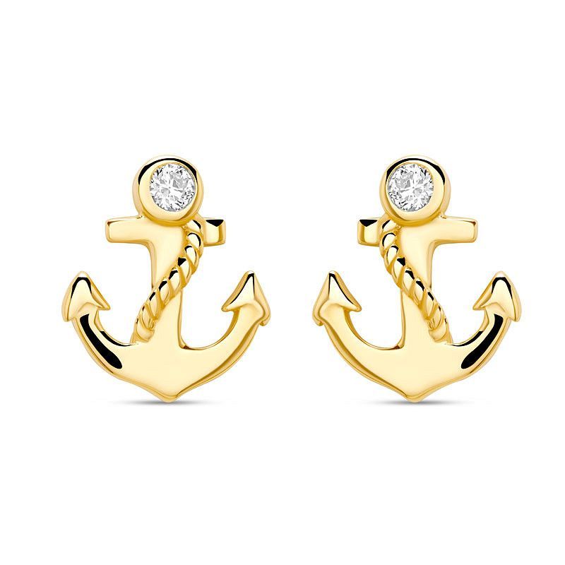 14kt Gold Lab Diamond Anchor Earrings 14kt Gold Lab Diamond Anchor Earrings