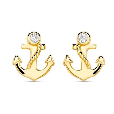14kt Gold Lab Diamond Anchor Earrings 14kt Gold Lab Diamond Anchor Earrings