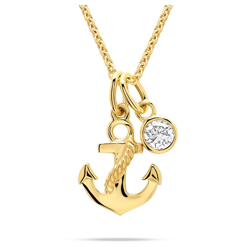 14kt Gold Lab Diamond Anchor Necklace 14kt Gold Lab Diamond Anchor Necklace