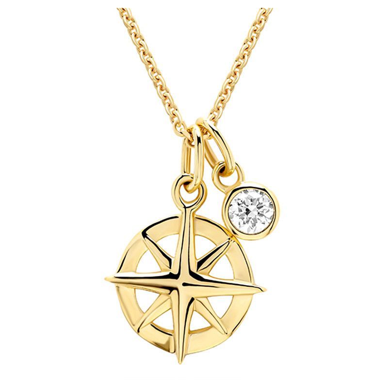 14kt Gold Lab Diamond Ships Wheel Necklace 14kt Gold Lab Diamond Ships Wheel Necklace