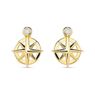 14kt Gold Lab Diamond Ships Wheel Earrings 14kt Gold Lab Diamond Ships Wheel Earrings