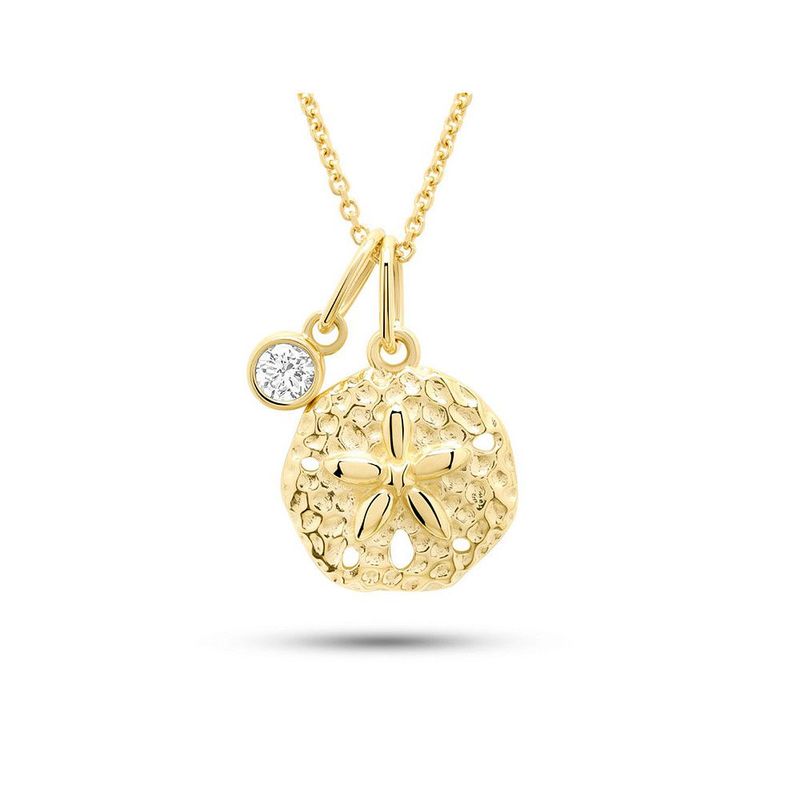 14kt Gold Lab Diamond Sand Dollar Necklace 14kt Gold Lab Diamond Sand Dollar Necklace