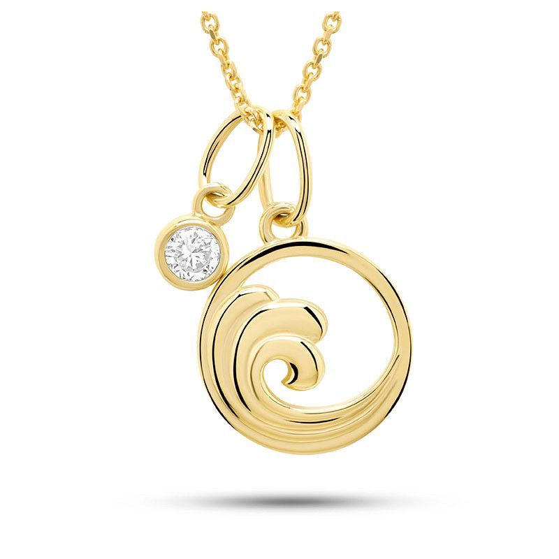 14kt Gold Lab Diamond Wave Necklace 14kt Gold Lab Diamond Wave Necklace