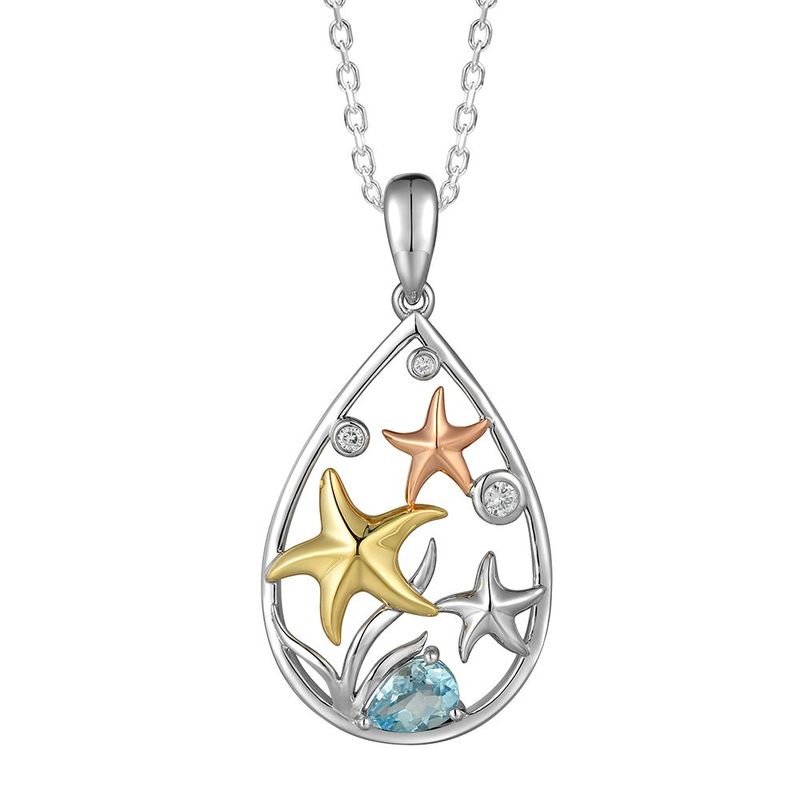 Starfish Necklace 14kt and Sterling Silver Starfish Necklace 14kt and Sterling Silver