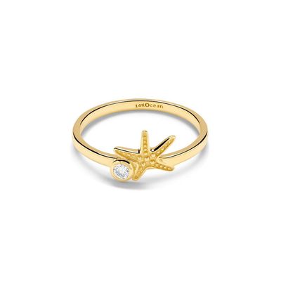 14kt Gold Lab Diamond Starfish Ring 14kt Gold Lab Diamond Starfish Ring