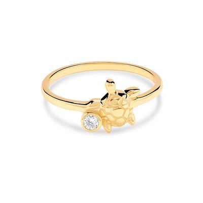 14kt Gold Lab Diamond Turtle Ring 14kt Gold Lab Diamond Turtle Ring
