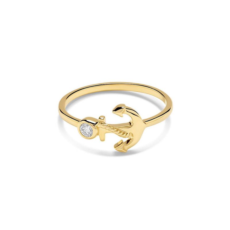 14kt Gold Lab Diamond Anchor Ring