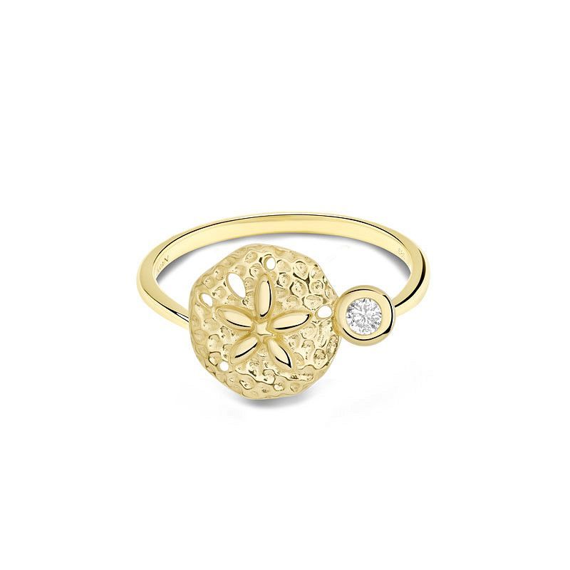 14kt Gold Lab Diamond Sand Dollar Ring
