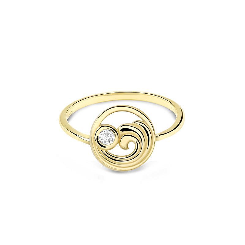 14kt Gold Lab Diamond Wave Ring