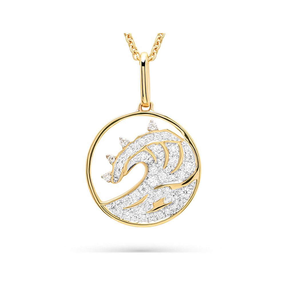 14kt Gold Lab Diamond Wave Necklace