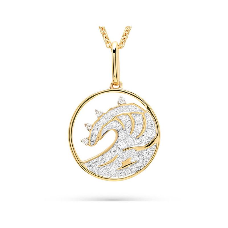 14kt Gold Lab Diamond Wave Necklace