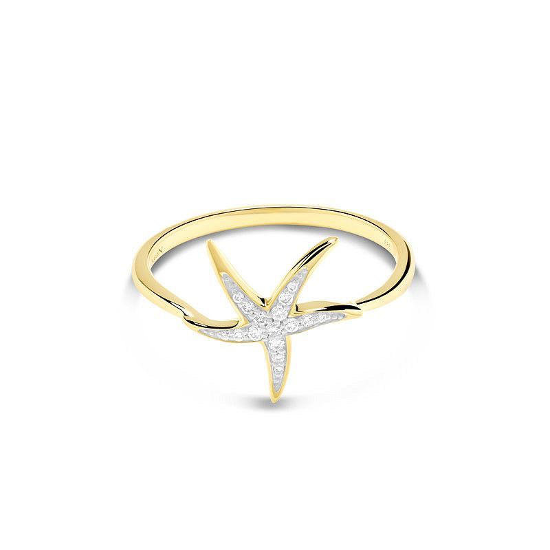 14kt Gold Lab Diamond Starfish Ring
