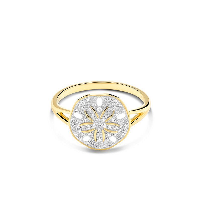 14kt Gold Lab Diamond Sand Dollar Ring