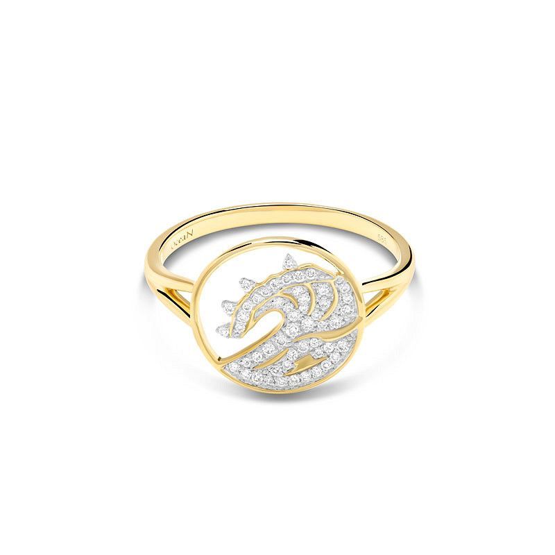 14kt Gold Lab Diamond Wave Ring