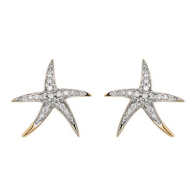 14kt Gold Lab Diamond Starfish Earrings