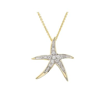 14kt Gold Lab Diamond Starfish Necklace