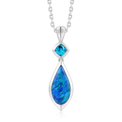 Opal and Blue Topaz Necklace