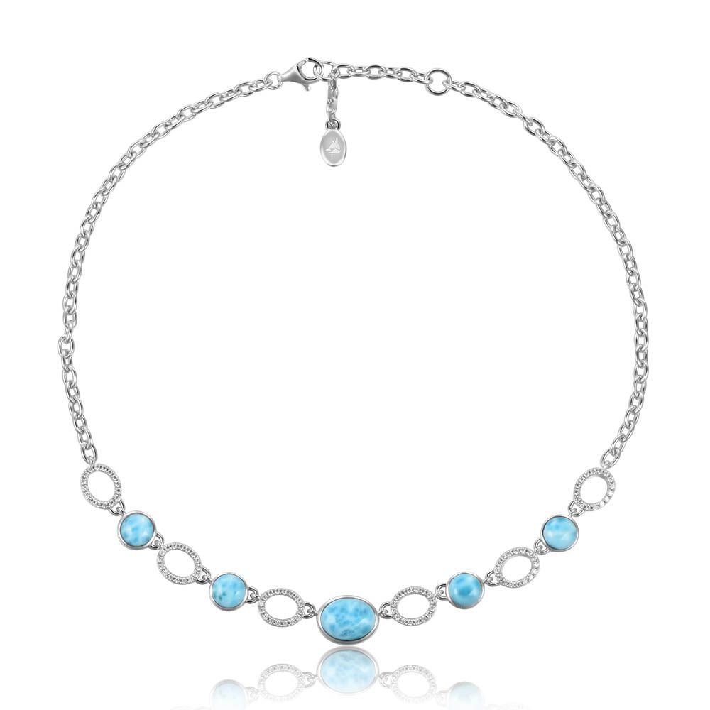 Larimar and White Topaz Necklace