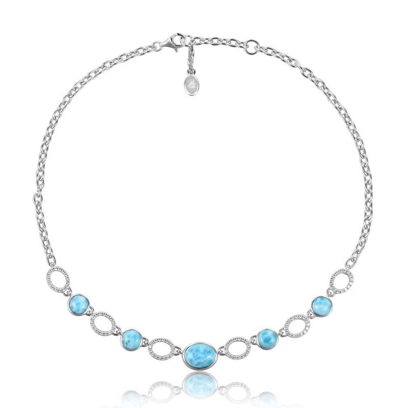 Larimar and White Topaz Necklace