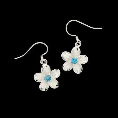 Blue Topaz Flower Earrings Blue Topaz Flower Earrings
