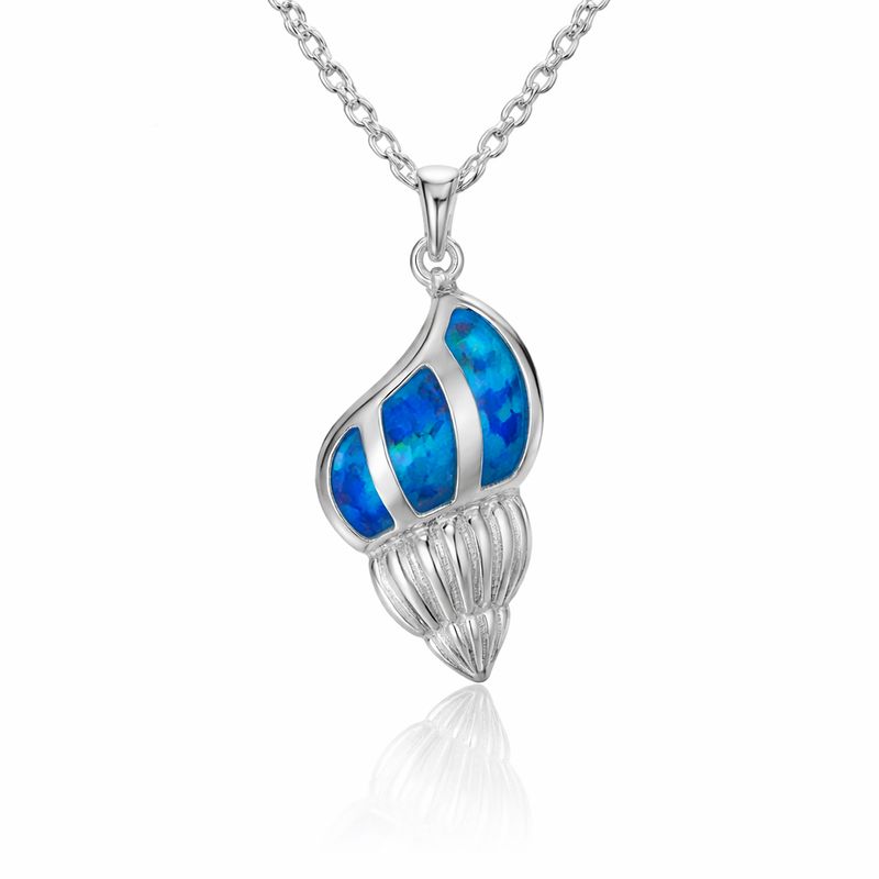 Opal Conch Shell Necklace