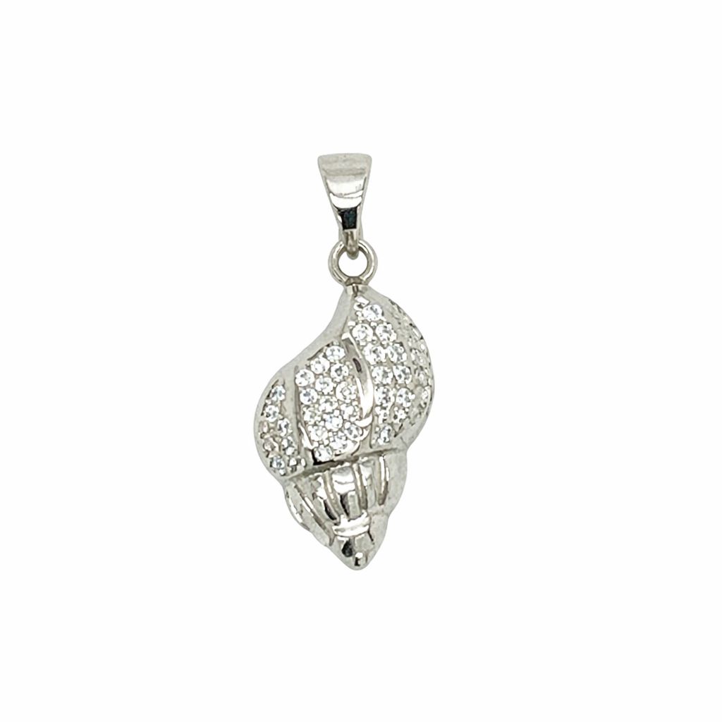 Cubic Zirconia Shell Pendant
