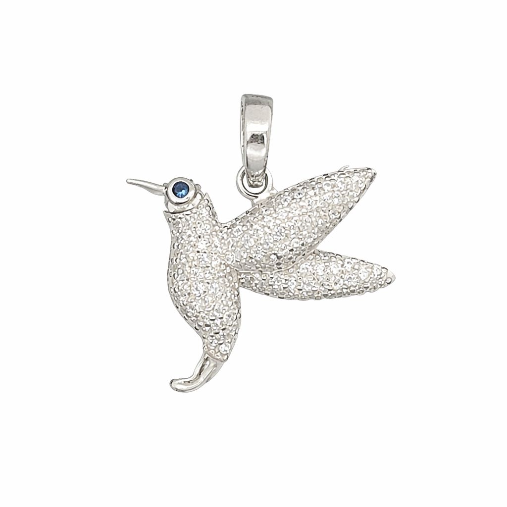 Cubic Zirconia Hummingbird Pendant
