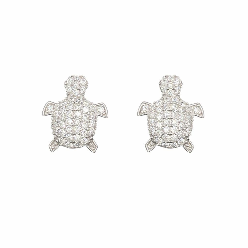Cubic Zirconia Turtle Earrings