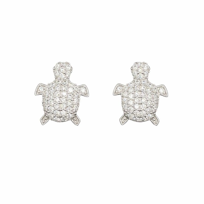 Cubic Zirconia Turtle Earrings